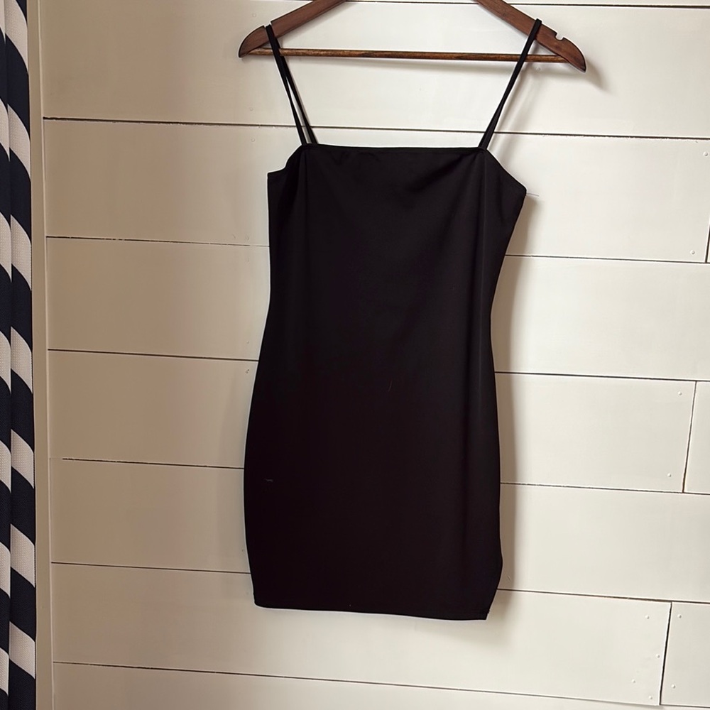 SHEIN Black Sheath Mini Dress Spaghetti Strap